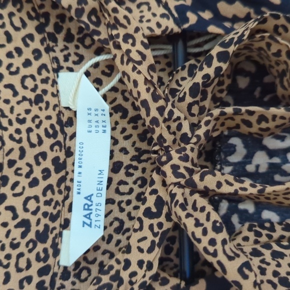 ZARA Leopard Print Mini Dress Size XS - Picture 4 of 5